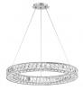AGIOS ROUND CRYSTAL PENDANT. CHROME FRAME